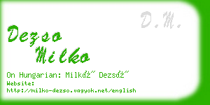 dezso milko business card